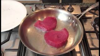 Searing ahi tuna steaks [upl. by Romilda]