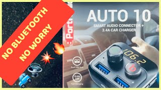 car Bluetooth adaptor 🚙 🔥🔊🔊  portronics auto 10  review  no Bluetooth satisfy gadget installation [upl. by Wj690]