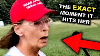 Trump Supporter Realizes She Sounds Stupid Can NOT Recover [upl. by Ettolrahc836]