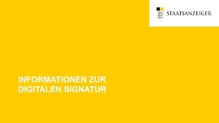 Informationen zur digitalen Signatur [upl. by Ttimme]