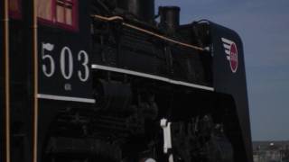 Trains of Ontario 2010 CN Tower Round House exhibit with Steam train and Union Station Railyard [upl. by Einalem]