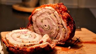 HOW TO MAKE PORCHETTA  Pork Roast Crispy Skin Recipe [upl. by Chi]