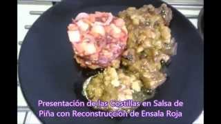 Costillas de Cerdo Asadas en Salsa de Piña [upl. by Ylrebma]