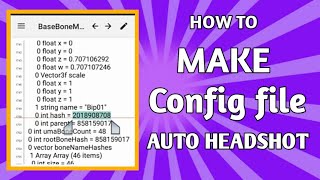 HOW TO MAKE AUTO HEADSHOT CONFIC FILE 📁 [upl. by Bessy]