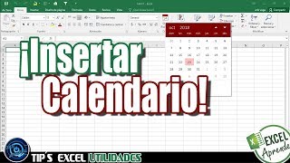 EXCEL  Inserta un Calendario Desplegable en una de Hoja de Calculo [upl. by Raviv594]