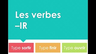 Les verbes IR type finir [upl. by Filiano]