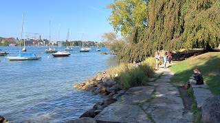 Zurich walk along lake Zurich 🇨🇭 4K walking tour Switzerland [upl. by Eduino]