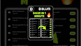 Blum All Video Code Solved 🔥 in Just 1 Minute🤑 blum cryptokhans Cryptokhans [upl. by Reffinnej287]