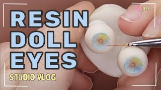 I MADE RESIN EYES FOR BALLJOINTED DOLLS  Eye making tutorial [upl. by Imerej]