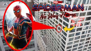 DRONE CATCHES SPIDER MAN CLIMBING BUILDING in THE CITY  SPIDER MAN NO WAY HOME CAUGHT ON DRONE [upl. by Suirtimed]