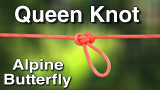 Queen Knot  How To Tie Alpine Butterfly Knot  MHK Satisfying DIY [upl. by Tikna]