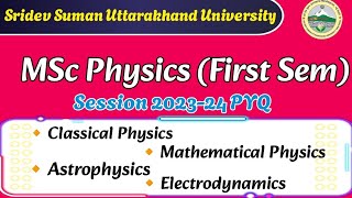 MSc Physics  First Sem  SDSUV  PYQ  202324  complete papers [upl. by Farrar897]