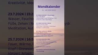 Mondkalender 21 bis 2872024  KW 30 astrologie mondkalender deinastrocoach [upl. by Solana279]