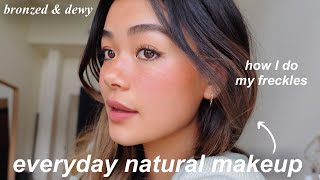 My Everyday Natural Makeup Routine ♡  how I do my freckles [upl. by Gainor]