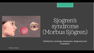 Sjogrens syndrome  Morbus Sjögren Essential medicine [upl. by Atihana]