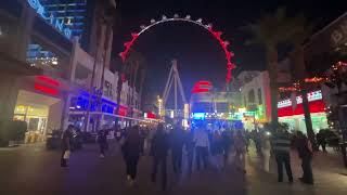 Busy Saturday Night Linq Promenade Off Las Vegas Strip  Walking Las Vegas Boulevard [upl. by Etteoj]