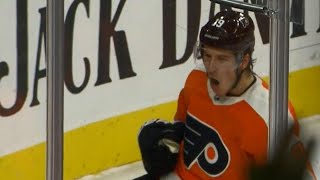 Gotta See It Flyers’ Patrick scores first goal at home in NHL career [upl. by Anaihk98]