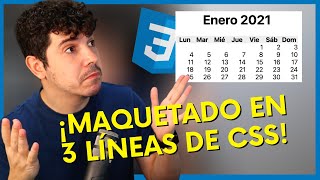 ¡CREA un Calendario 📆 con SÓLO 3 LÍNEAS de CSS 🎨 [upl. by Nylednarb267]