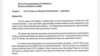 CBSE Latest News Today cbselatestnews cctvpolicy cctv cbse2025 [upl. by Adiam]