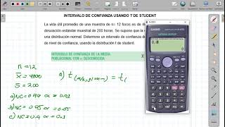 INTERVALOS DE CONFIANZA PARA LA MEDIA CON T DE STUDENT [upl. by Timus]