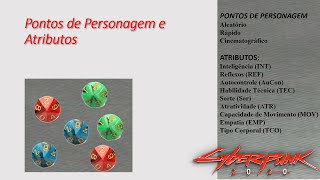 Pontos de Personagem e Atributos  Cyberpunk 2020 Mecânica [upl. by Arquit]