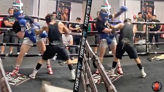 CANELO SPARRING OSCAR VALDEZ MAKES VALDEZ SWING AT AIR DISPLAYING MAYWEATHER LIKE DEFENSIVE SKILLS [upl. by Yordan607]