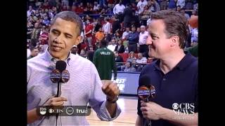 Obama attends March Madness game with PM Cameron [upl. by Andra]