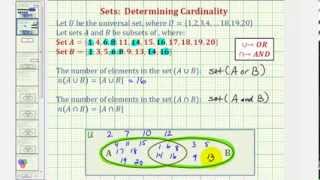 Ex Determine Cardinality of the Intersection of Two Sets Using a Venn Diagram [upl. by Weight]