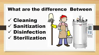 What are the difference between cleaning sanitization disinfection and sterilization [upl. by Enilasor]