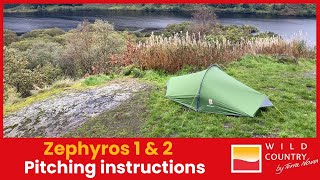 Zephyros Compact 1 and 2 Tent Pitching Instructions Updated 2023  Wild Country [upl. by Rawden671]