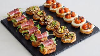 3 Deliciosos Aperitivos de Pan Tostado  Crostinis para Disfrutar  DarixLAB [upl. by Dell530]