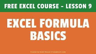 FREE Excel Course Lesson 9  Excel Formula Basics [upl. by Luehrmann]