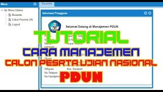 Tutorial Manajemen PDUN [upl. by Lorenzo]