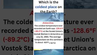 Which is the coldest place on the Earth [upl. by Raff]