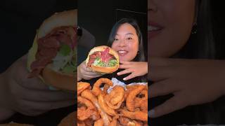 Pastrami Burger Mukbang mukbang eatingshow asmreating bigbites [upl. by Adaline]