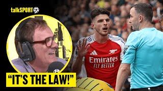 Tony Cascarino Claims IT WAS RIGHT That Declan Rice Was Sent Off For Arsenal Vs Brighton [upl. by Aseral922]