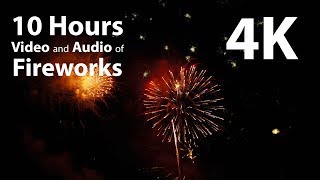 4K UHD 10 hours  4th July  New Year Fireworks Display  celebration relaxation [upl. by Neleb983]