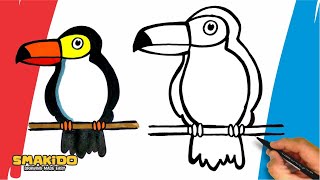 How to Draw a Toucan Bird For Kids and Beginners [upl. by Lambard895]