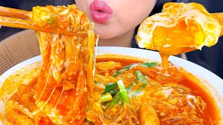 ASMR KIMCHI SPICY NOODLES amp SOFT BOIL EGGS EATING SOUNDS ASMR Phan [upl. by Araem]