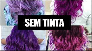 COMO PINTAR CABELO DE ROXO SEM TINTANOVO ROSA [upl. by Acireed]