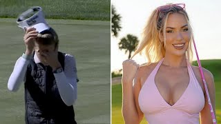 Paige Spiranac reacts to nightmare round as Nelly Korda cards 10 on par3 at US Womens Open [upl. by Oicneserc]