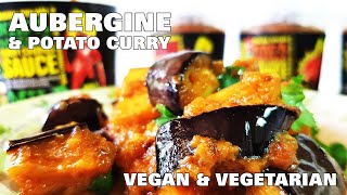 Aubergine amp Potato Aloo Baingan Curry Recipe made Naga Masala VeganVeg [upl. by Skurnik]