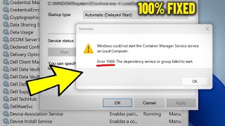 Error 1068 The dependency service or group failed to start in Windows 11  10  8  7  How To Fix ✅ [upl. by Garrard]