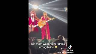 Taylor swift wore her dress WRONG TWICE  “oh I’ve done it again”  “dont look at that” 😭 [upl. by Balthasar824]