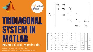 Tridiagonal Systems in MATLAB  MATLABHelper Numerical Methods [upl. by Anastatius970]