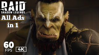 Top Raid Shadow Legends Ads in 60fps 4K 2019  2021 [upl. by Mashe]