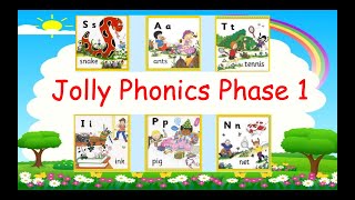 Jolly Phonics Phase 1 SATIPIN Review with Songs Vocabulary amp Interesting activities [upl. by Gaultiero]