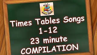 Times Tables Songs 112 for Kids  23 Minute Compilation from Silly School Songs [upl. by Dowling238]