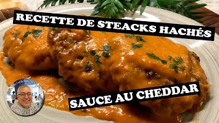 Recette de steaks hachés gourmands sauce Cheddar [upl. by Miculek]