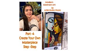 Modern Abstract Art Painting step by step Create your own masterpiece with me [upl. by Neumann307]